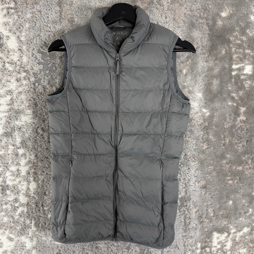 Quince Size XS Lightweight‎ Puffer Quilted Down Vest Gray Sleeveless Women